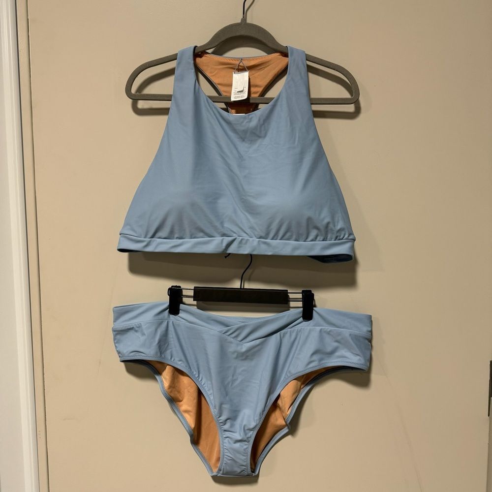 NWT J Crew Active Longline Swim Top and Cross-front Cheeky Bikini Bottom Size 3X